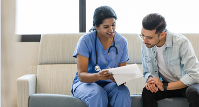 Provider and patient talking