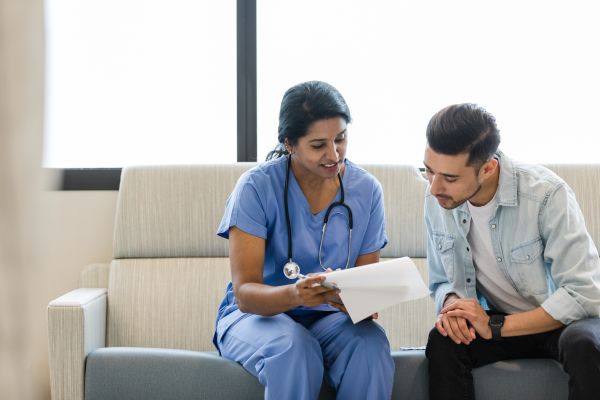 Provider and patient talking
